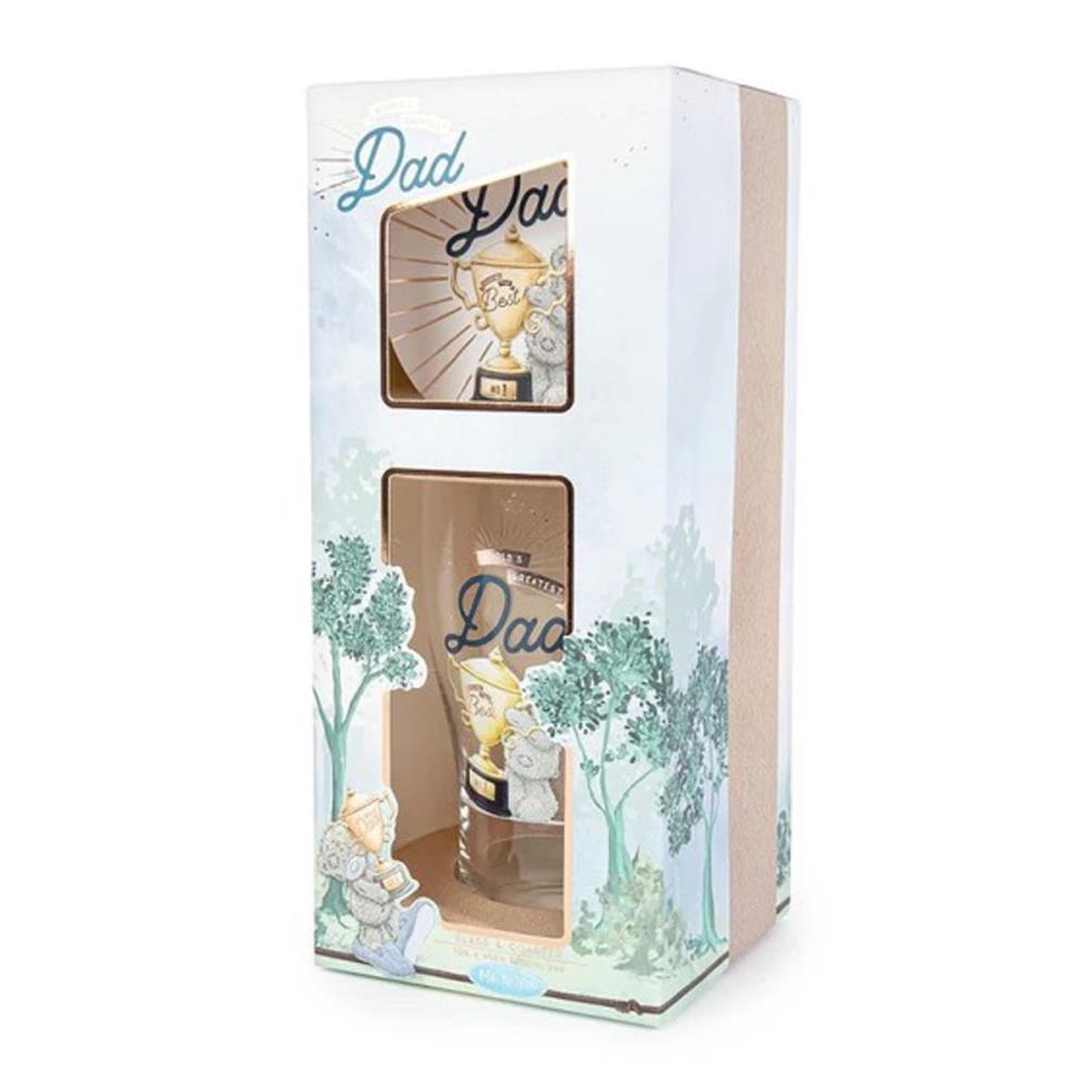 Dad Me to You Bear Pint Glass & Coaster Gift Set Extra Image 1